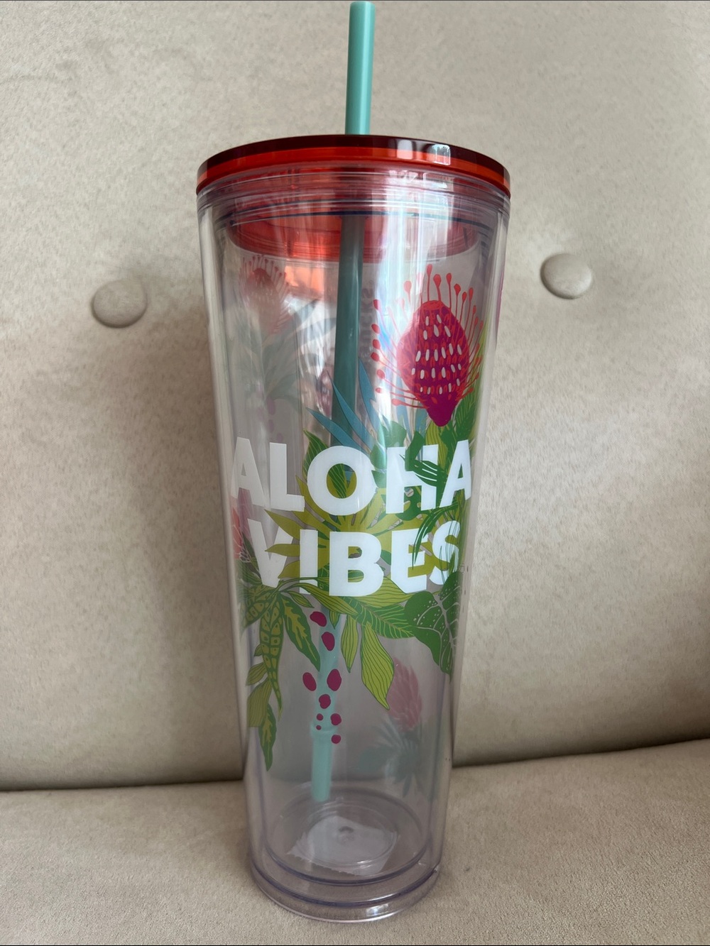 NWT Starbucks Hawaii Collection 24 oz Clear Tumbler for Cold Drinks 🌺